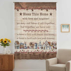 Farmhouse Sheer Curtains 108 Inch Length Brown Country Star Berry Vintage Wood - Image 5