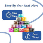 750 Moving Labels for 4 Bedroom Home — Color-Coded Room Stickers & Fragile