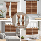 Brown Western Bathroom Curtains 63 Inch Length, Window Curtains Tab Top - Image 7