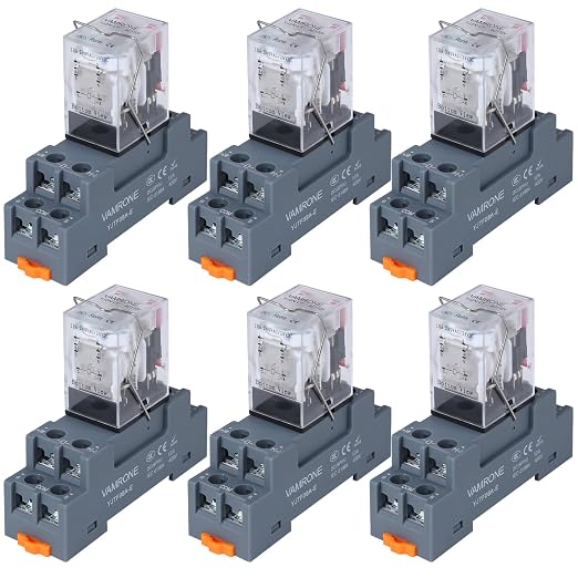 6PCS Electromagnetic Power Relay, 8-Pin 10 AMP 110/120V AC Relay Coil by VAMRONE