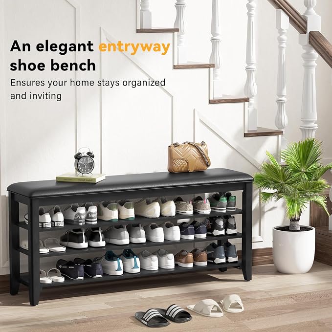 Shoe Bench Storage Rubberwood - Image 7