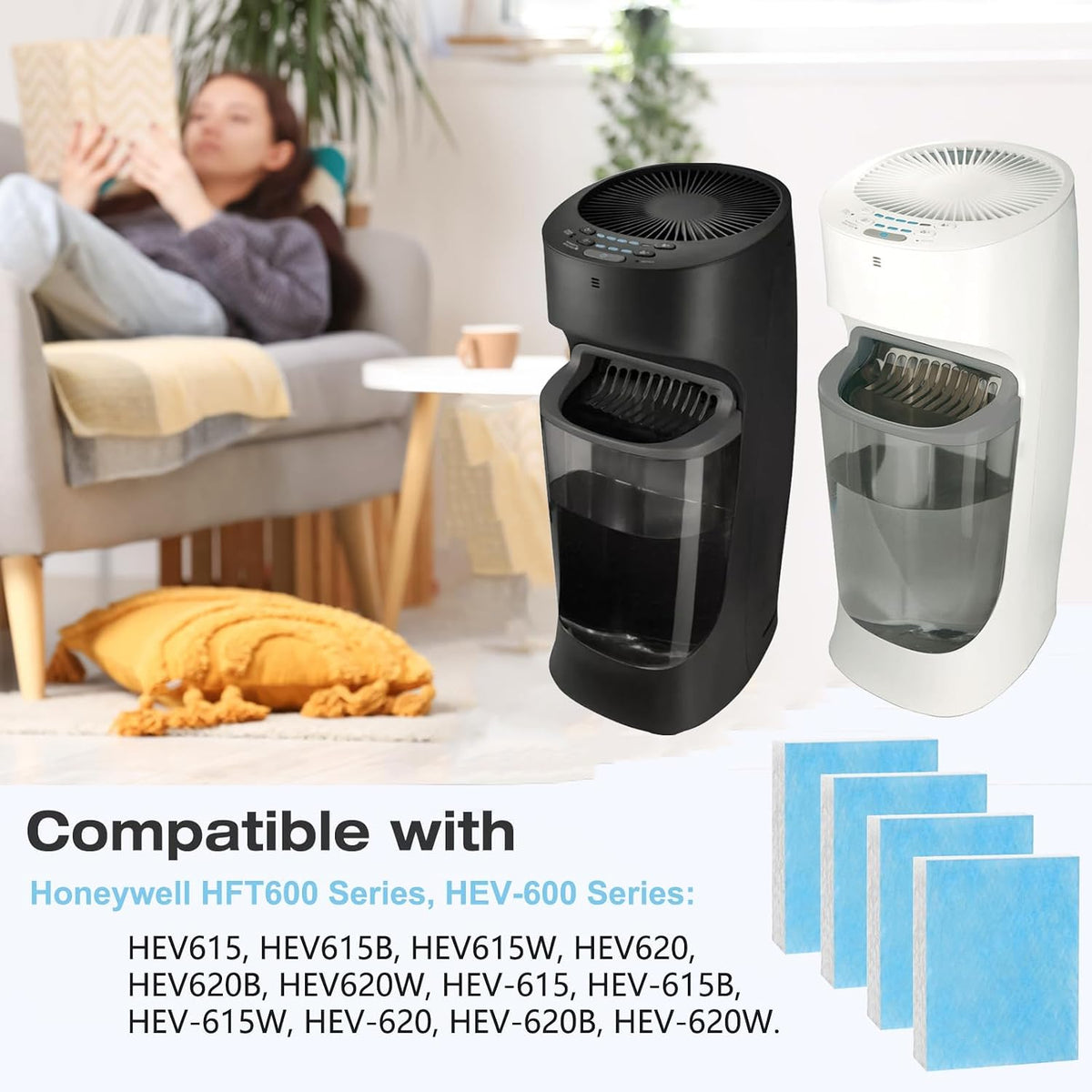 HFT600 Humidifier Wick Filter, for Honeywell Top Fill Tower Humidifier
