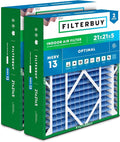 Filterbuy 21x21x5 Air Filter MERV 13 Optimal Smoke & Allergy Defense, by Filterbuy