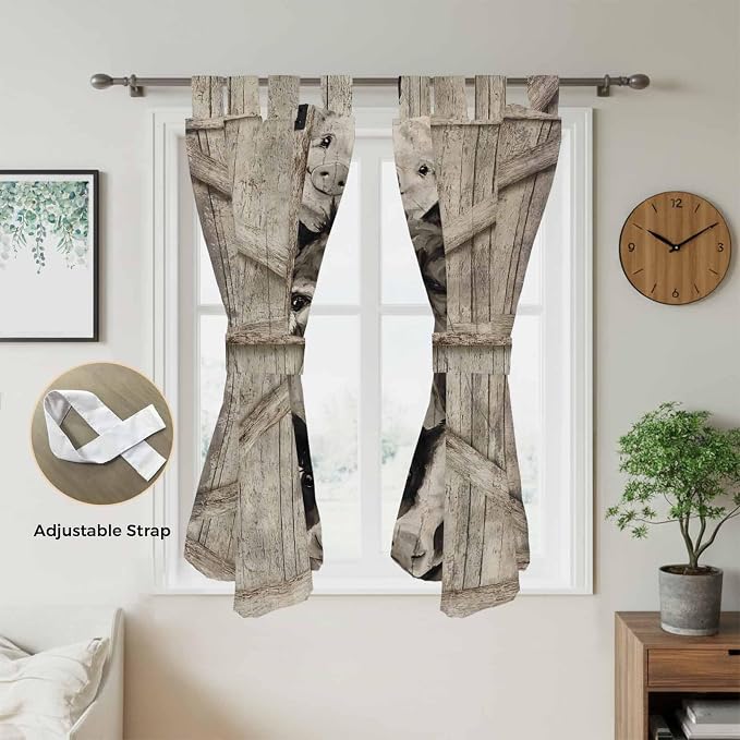 Funny Farm Animals Living Room Curtains 84 Inch Length, Window Curtains Tab Top - Image 5