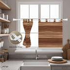 Brown Western Kitchen Curtains 36 Inch Length, Small Window Curtains Tab Top - Image 5