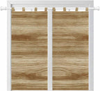 Light Brown Wood Grain Living Room Curtains 84 Inch Length, Window Curtains Tab by Unknown