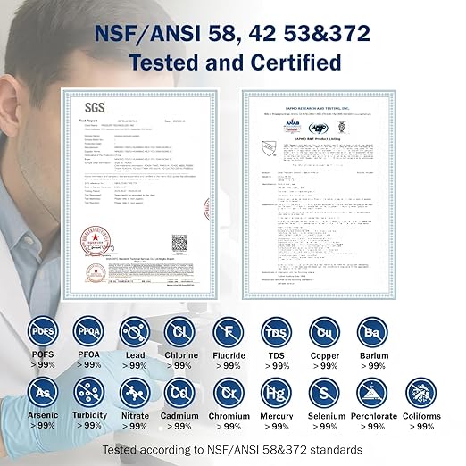 Frizzlife 1000GPD Reverse Osmosis Water Filter, NSF/ASNI 58&53&42&372 Standard - Image 3