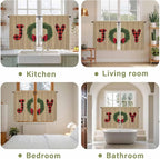 Red Green Christmas Kitchen Curtains 45 Inch Long 2 Panel Set, Rod Pocket - Image 8