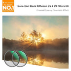 K&F CONCEPT 82mm Black Diffusion 1/4 & 1/8 Lens Filter Kit, Mist Cinematic - Image 2