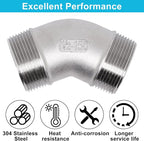 45 Degree Elbow 1PCS, 1-1/2" NPT Male X 1-1/2" NPT Male 304 Stainless Steel - Image 4