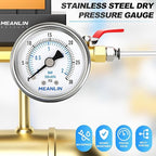 MEANLIN MEASURE 0~30Psi Dry Low Pressure Gauge Stainless Steel 1/8" NPT 2" FACE - Image 7