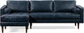 Poly & BARK Napa 104.5" Left-Facing Sectional Sofa – Midnight Blue Full-Grain