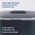 Blue Ginkgo Kitchen Compost Bin – Filter-Free, Odor-Tight Countertop Food Waste - Image 4