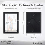 Langdon House 4x6 Picture Frames Set Distinguished Edging - Image 2