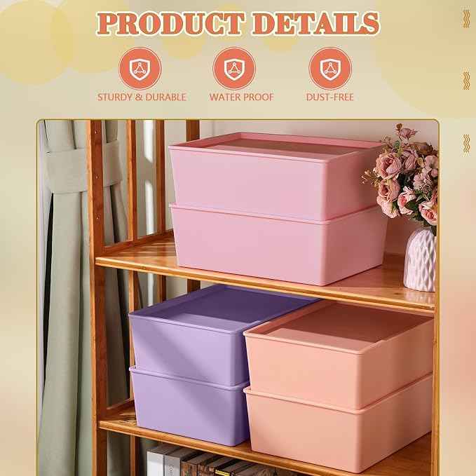 Menkxi 6 Pcs Large Plastic Storage Bins