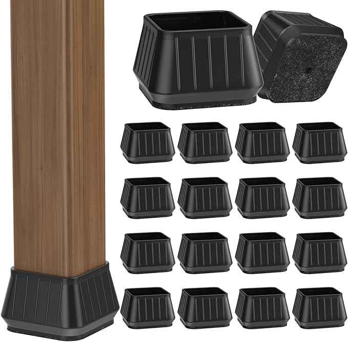 24PCS Square Chair Leg Floor Protectors