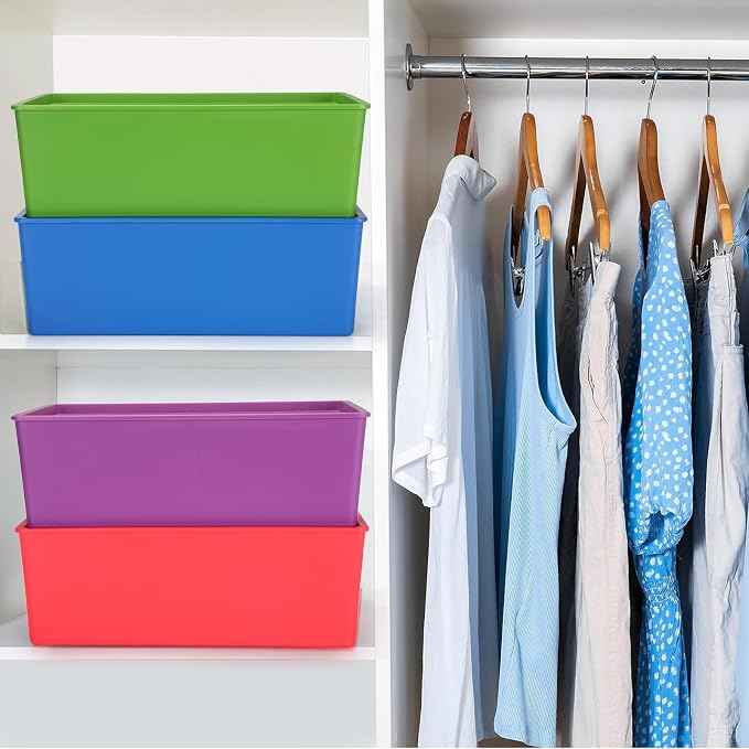 Menkxi 6 Pcs Large Plastic Storage Bins