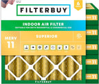 Filterbuy 25x25x4 Air Filter MERV 11 Superior Pet & Allergy Defense, by Filterbuy
