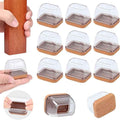 Ezprotekt 16 Pcs Rectangle Clear Silicone Chair Leg Floor Protectors