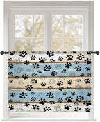 Sheer Curtains 54 Inch Length, Vintage Farmhouse Rustic Wooden Grain Privacy by Unknown