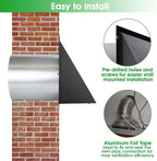 7 Inch Hooded Wall Vent with Mesh and Damper, Outside Wall Vent Hood Exterior - Image 6