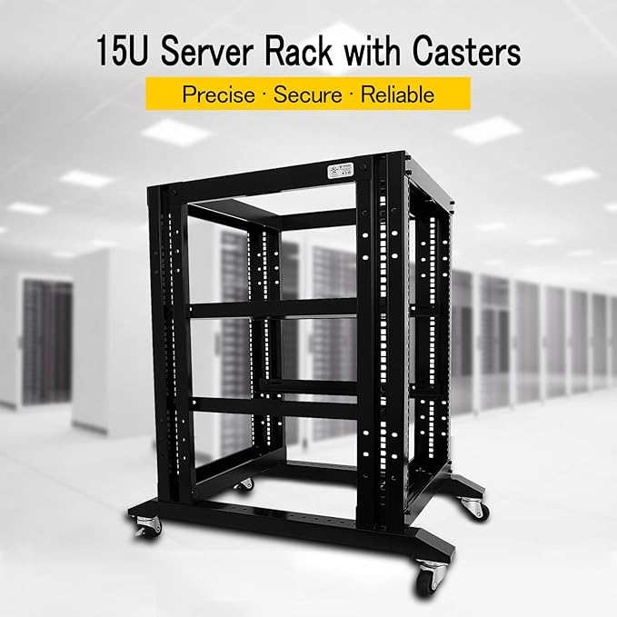 Raising Electronics Server Rack Open Frame Rack 4 Post 19 inch Adjustable - Image 2