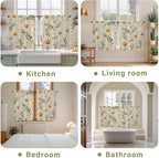 Spring Daisy Kitchen Curtains, Country Watercolor Flower Leaf Plant Light - Image 8