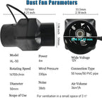 2 Inch Inline Duct Ventilation Fan HVAC Vent Blower 22 Cfm Quiet Ventilation - Image 2