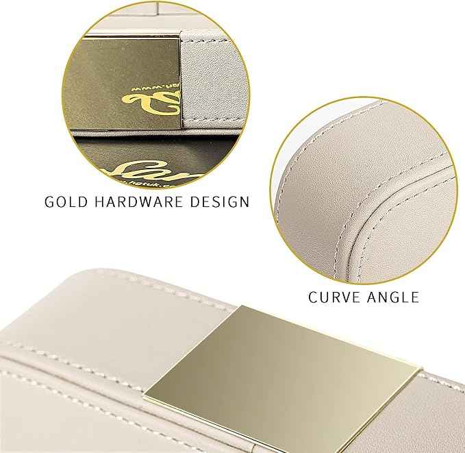 SANZIE Luxury Leather Tray Desktop Storage Catchall Organizer Decorative Tray