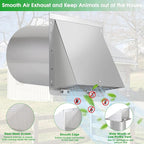 Dryer Vent Cover Outdoor 4 Inch, Dryer Vent Cover Outside, Exterior Hooded Wall - Image 3