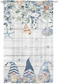 Sheer Curtains 96 Inches Long, Coastal Eucalyptus Leaf Semi Sheer Curtains by Unknown