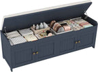 HOMEFORT 54.4" Shoe Bench with Lift Top Storage, Entryway Bench with Cushioned