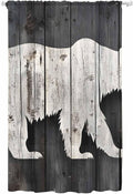 Sheer Curtains 84 Inches Long, Farmhouse Country Rustic Wooden Grain Privacy by Unknown