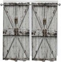 Vintage Gate Bedroom Curtains 63 Inches length, Farmhouse Wooden Grain Shabby by Unknown