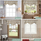 Brown Ombre Wooden Tie Up Valance Curtains - Image 8