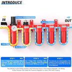 TAILONZ PNEUMATIC 0-150PSI 1/2 Inch NPT Red Industrial Grade 5 Stage Air Drying - Image 3
