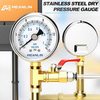 MEANLIN MEASURE 0~15Psi Dry Low Pressure Gauge Stainless Steel 1/4" NPT 2" FACE - Image 7