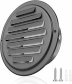 6inch 304 Stainless Steel Air Vents, Louvered Grille Cover Vent Hood Flat by puunkeey
