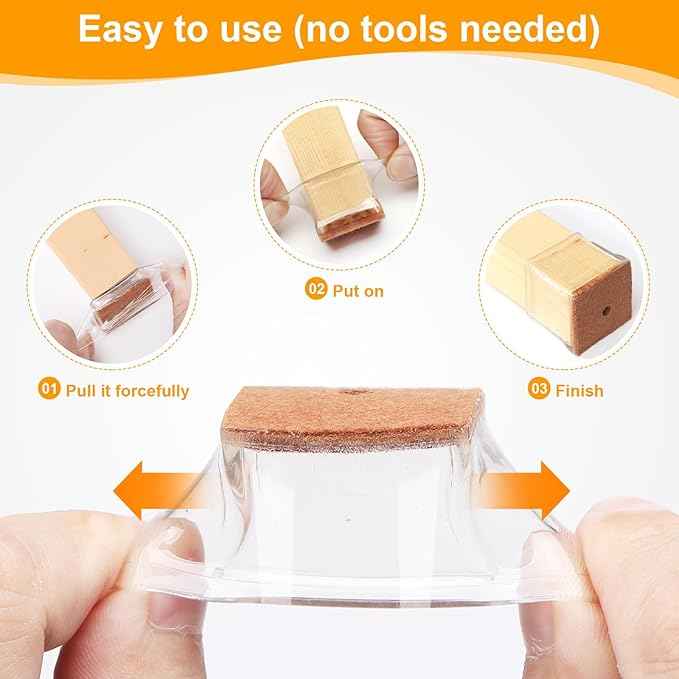 CHUNZEXI 36 Pack Square Chair Leg Floor Protectors