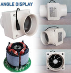 3 Inch Exhaust Inline Duct Fan 12V 7W Grow Tents Ventilation Exhaust Fan Low - Image 3