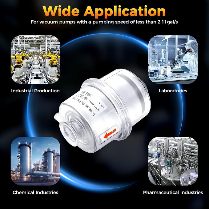 Oil Mist Filter, KF25 Vacuum Pump Exhaust Filter, 95% Efficiency Oil Mist - Image 7