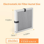 2-Pack 10x10x1 MERV 8 Reusable HVAC Electrostatic Furnace Filters