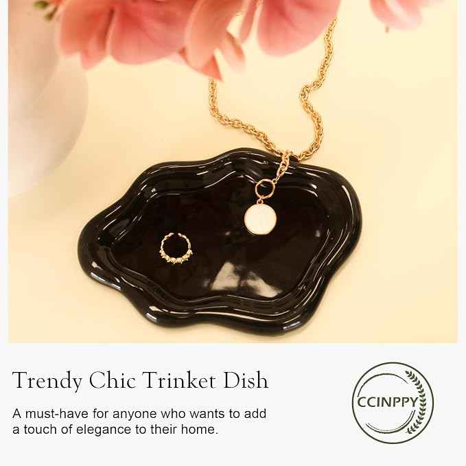Ceramic Jewelry Tray Trinket Dish, Decorative Cloud Vanity Key Tray