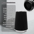 RYANSTAR 102mm 4" High Flow Round Tapered Cone Cool Air Filter Cleaner - Image 6