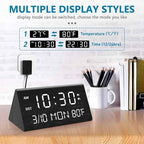 Kogonee Wooden Digital Alarm Clock, 0-100% Dimmer, 2 Alarm Settings,
