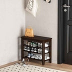 Shoe Bench Storage Rubberwood, Entryway Bench