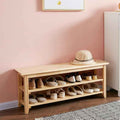 XKZG Storage Bench Wooden Shoe Rack Bench Simple Style Wood Entryway Bench