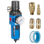 NANPU 1/2" NPT Compressed Air Filter Regulator Combo Piggyback, 5 Micron Brass by NANPU