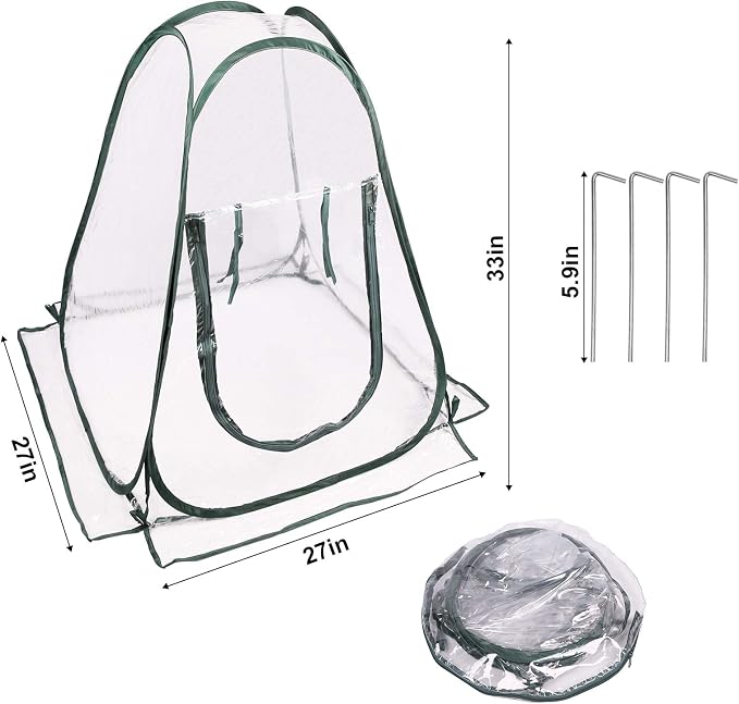 Pop up Greenhouse Cover, Transparent PVC Mini Small Grow Plant House Tent - Image 2