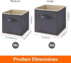 Lifewit Collapsible Fabric Storage Cubes Bins Set 11 Inch, Foldable Cubby
